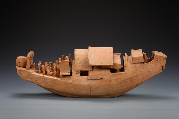 广西文物保护与考古研究所的“附鼓俑红陶船”.png